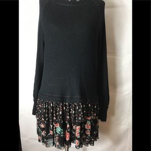 Free people black  oversized tunic blouse size XS